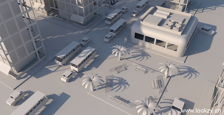 c4d折纸城市工程创意场景3d模型