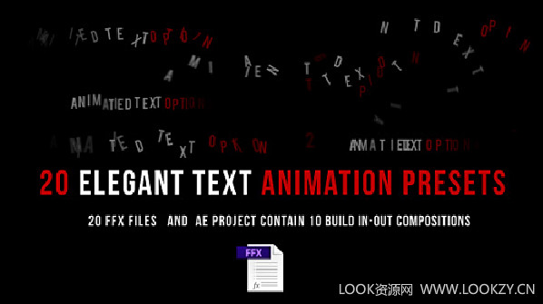 AE模板/预设-20组文字动画文本模板预设Animated Text 免费下载