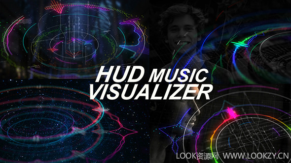 AE模板-HUD可视化全息科技音乐频谱波形展示器模板下载