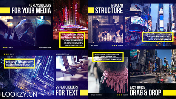 AE模板-大城市幻灯片相册切换模板下载  Big City Slides