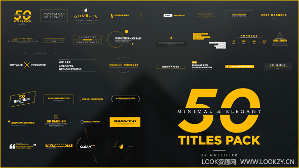 AE模板-50组创意字幕标题包 50 Minimal & Elegant Titles Pack
