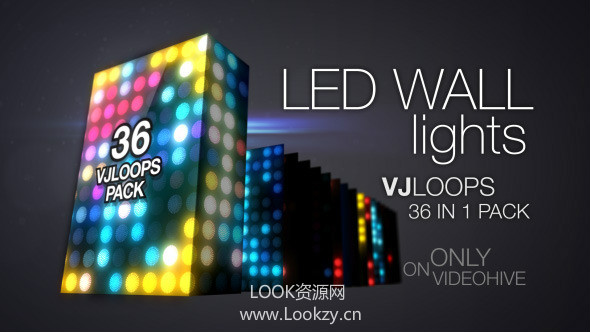 视频素材-36组LED壁灯VJ循环包视频下载LED Wall Lights VJ Loops Pack