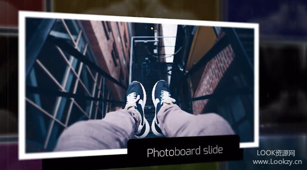 AE模板-图片空间三维相册幻灯片展示片头Photoboard Slideshow