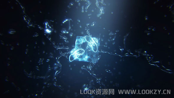 AE模板-液体飞溅汇聚LOGO演绎动画片头模板 Water Splash Logo