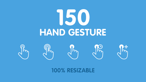 AE模板-150个触控动画点击手势动画模板150 Animated Hand Gestures