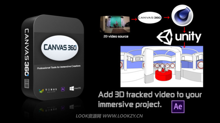 AE脚本-VR全景视觉合成工具 Aescripts Canvas 360 Pro v1.61 WIN/MAC