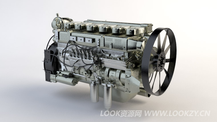 C4D模型-高精度EGR发动机C4D模型下载 Engine