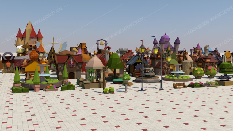3D模型-93套低面多边形树木房屋建筑模型合集（格式支持：MAX 3DS FBX OBJ）
