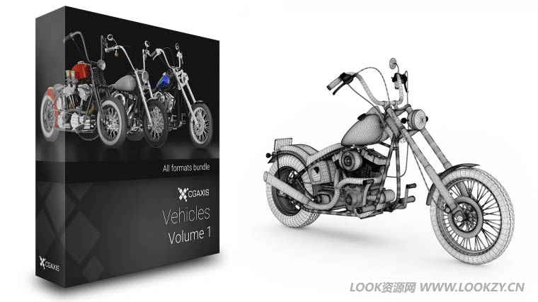 3D模型-摩托车机车3D模型 (格式支持：C4D/MAX/FBX/OBJ等格式)