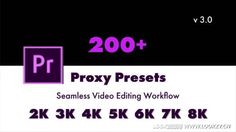 PR预设-高分辨率视频文件代理加速预览 Proxy Presets