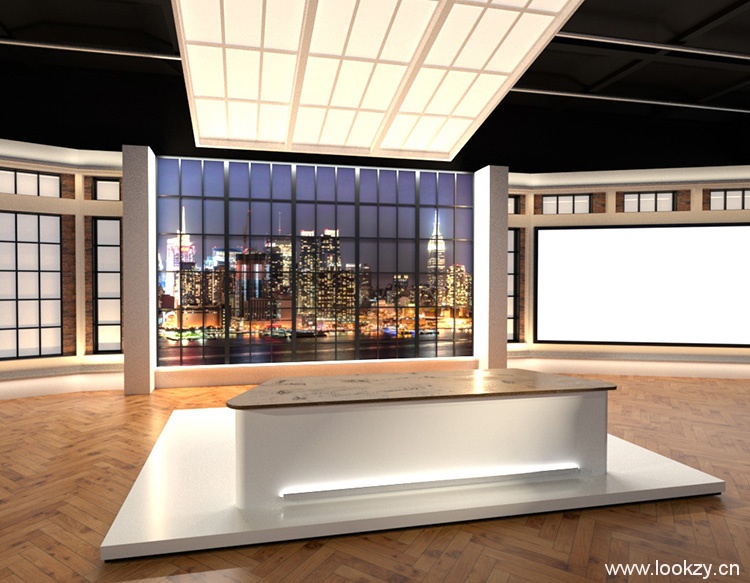 C4D模型-演播室电视台摄制室内环境Arnold