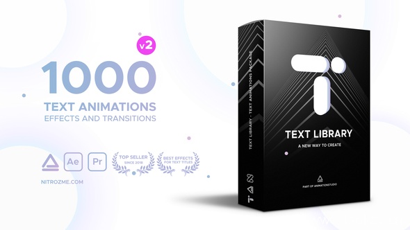 AE预设：Text Librar1000个文字动画一键生成带效果预览安装说明（Win&Mac）