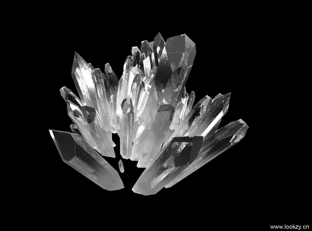 C4D模型-晶体海报素材宝石自然晶体水晶元素创意场景
