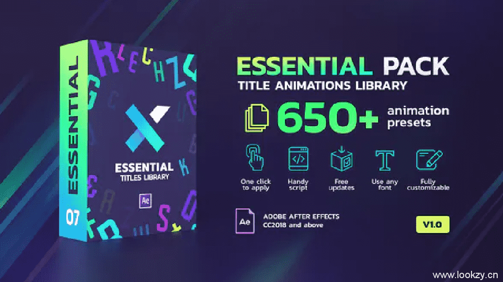 ae模板-650+动态文字标题动画预设库/TypeX-Essential Pack标题动画