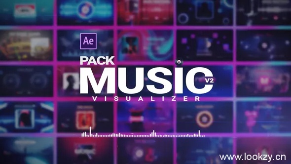 AE模板-24种4K抖音流行歌曲音频波形音乐可视化动画展示-Music Visualizer Pack
