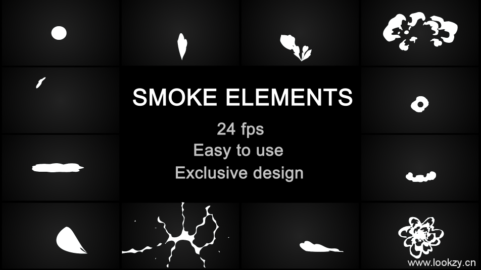 卡通烟雾特效过渡转场视频ae素材-Smoke-Elements-Pack-02