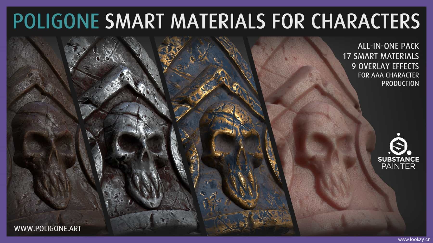 金属布料材质合集-Artstation – Poligone Smart Material Collection for AAA Character Creation