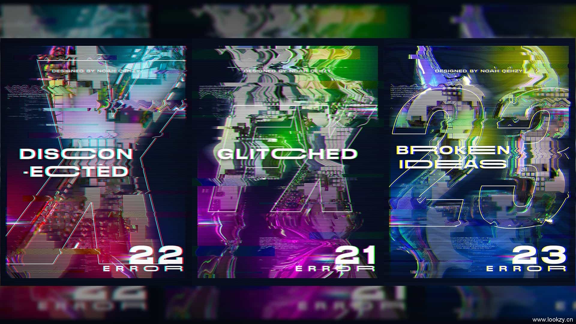 C4D搭配PS创建未来派毛刺故障3D海报教程Create Futuristic Glitched 3D Posters in C4D and Photoshop