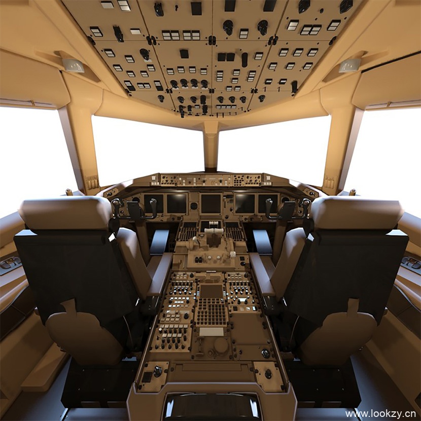 C4D模型 波音777机舱内景C4D模型民航飞机电影创意场景