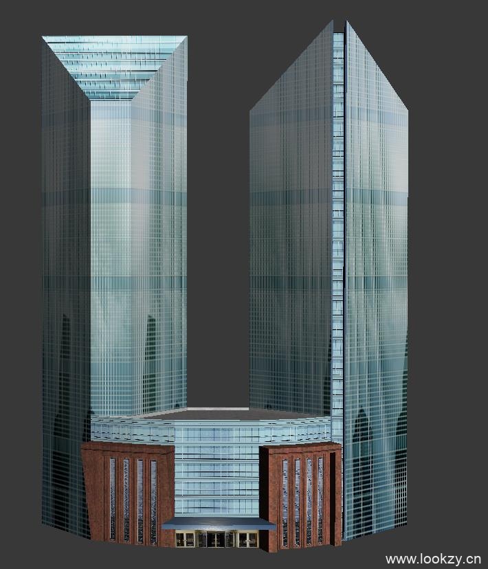 3D模型，金融大楼，高层，玻璃楼，简模下载